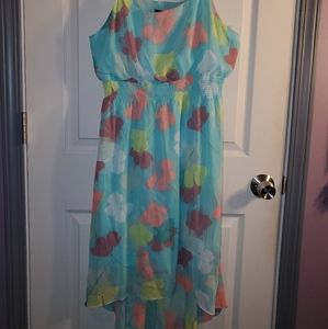 Lane Bryant Size 14/16 Aqua Hi Lo Dress